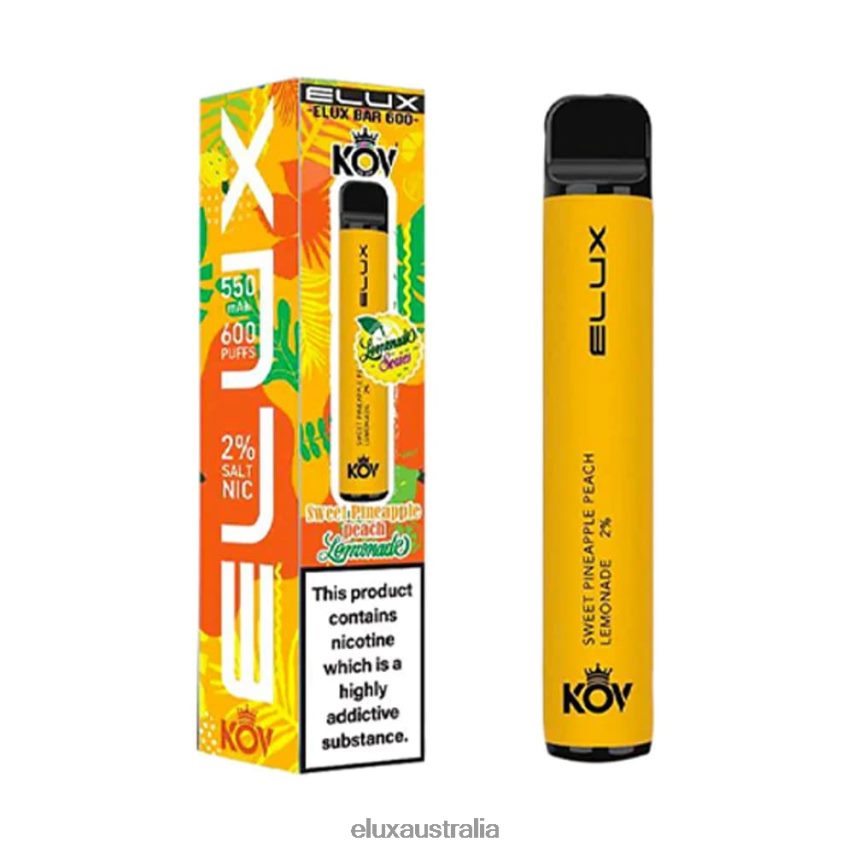 Elux Bar Lemonade Series Disposable Vape Pineapple Peach Lemonade Sweet BZ2F0P78 - ELUX vape Australia