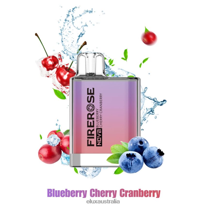 Elux Firerose Nova 600 Puffs Disposable Vape Blueberry Cherry Cranberry BZ2F0P21 - ELUX wholesale Australia