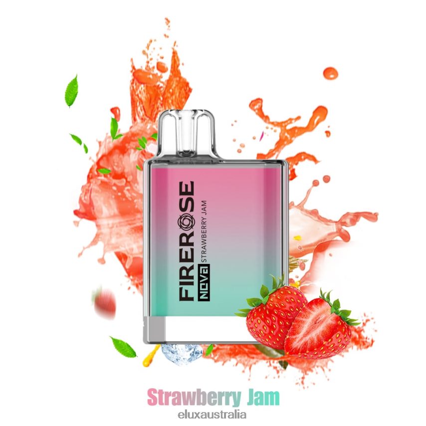 Elux Firerose Nova 600 Puffs Disposable Vape Strawberry Jam BZ2F0P113 - ELUX vape near me