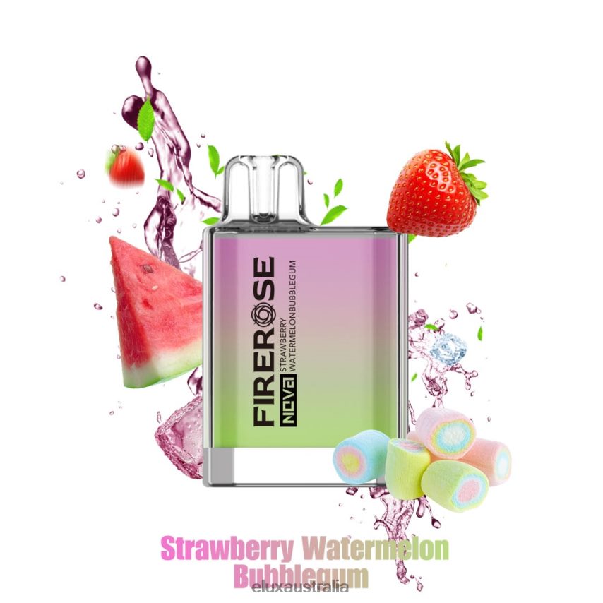 Elux Firerose Nova 600 Puffs Disposable Vape Strawberry Watermelon Bubblegum BZ2F0P24 - ELUX flavours