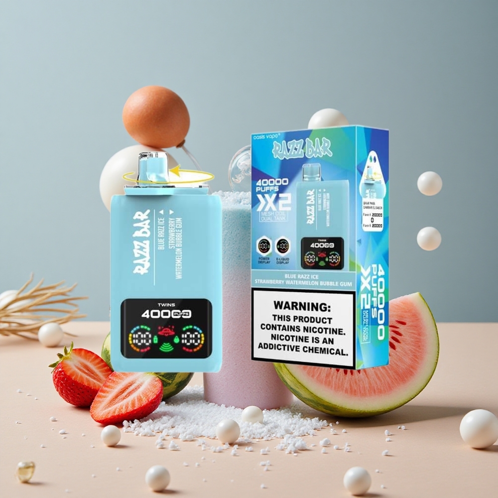 Razz Bar 40000 Puffs Disposable Vape Blue Razz Ice-Strawberry Watermelon Bubble Gum Power Screen Display wholesale Australia