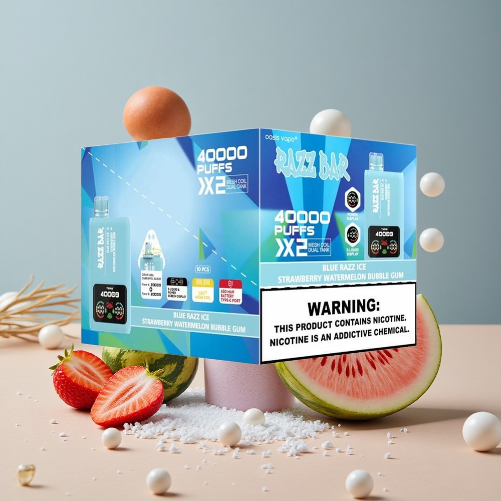 Razz Bar 40000 Puffs Disposable Vape Blue Razz Ice-Strawberry Watermelon Bubble Gum Power Screen Display wholesale Australia