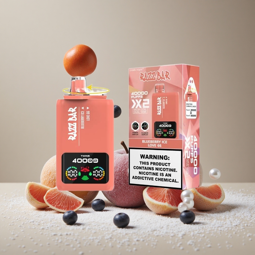 Razz Bar 40000 Puffs Disposable Vape Blueberry Ice Power Screen Display wholesale Australia