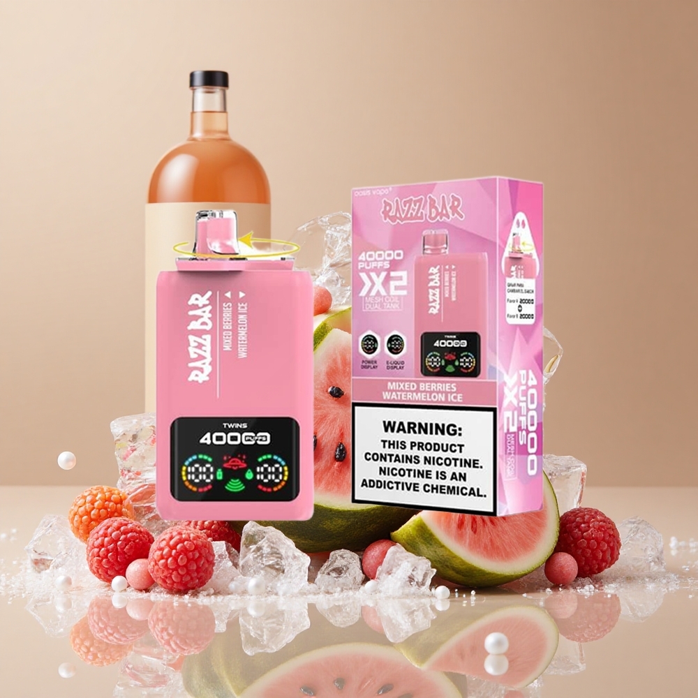 Razz Bar 40000 Puffs Disposable Vape Mixed Berries Watermelon Ice Power Screen Display wholesale Australia