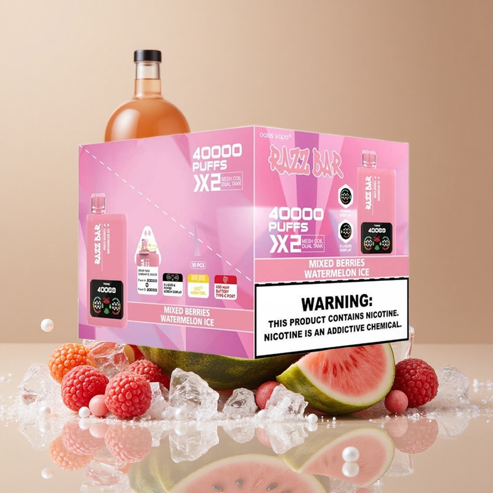 Razz Bar 40000 Puffs Disposable Vape Mixed Berries Watermelon Ice Power Screen Display wholesale Australia