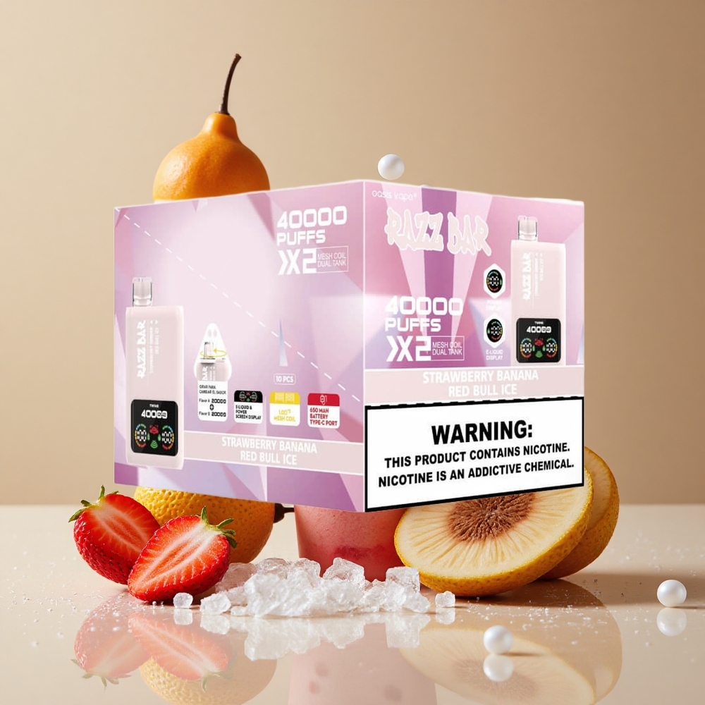 Razz Bar 40000 Puffs Disposable Vape Strawberry Banana Red Bull Ice with Power Screen Display wholesale Australia