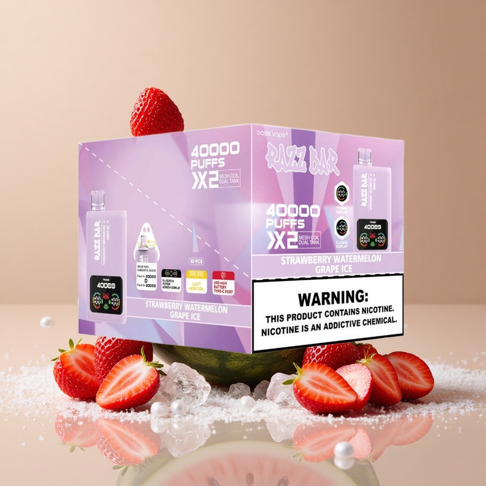 Razz Bar 40000 Puffs Disposable Vape Strawberry Watermelon Grape Ice Power Screen Display wholesale Australia