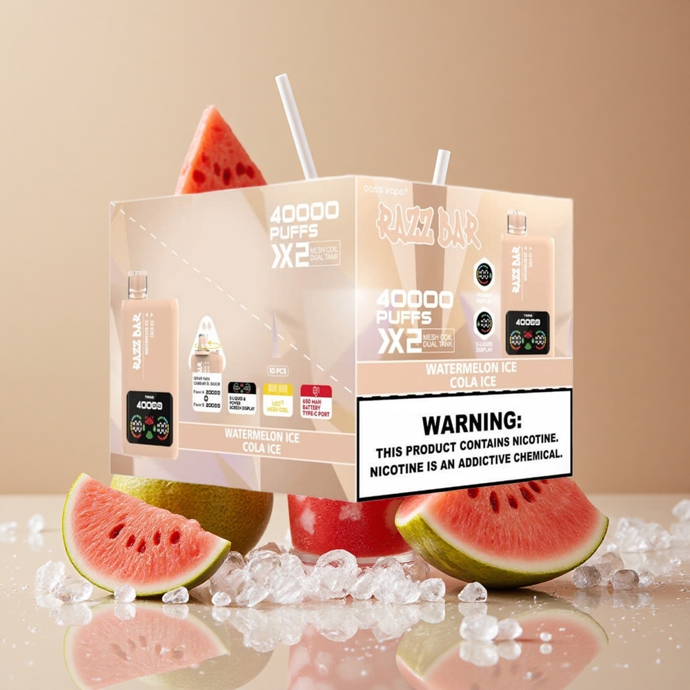 Razz Bar 40000 Puffs Disposable Vape Watermelon Ice_Cola Ice Power Screen Display wholesale Australia