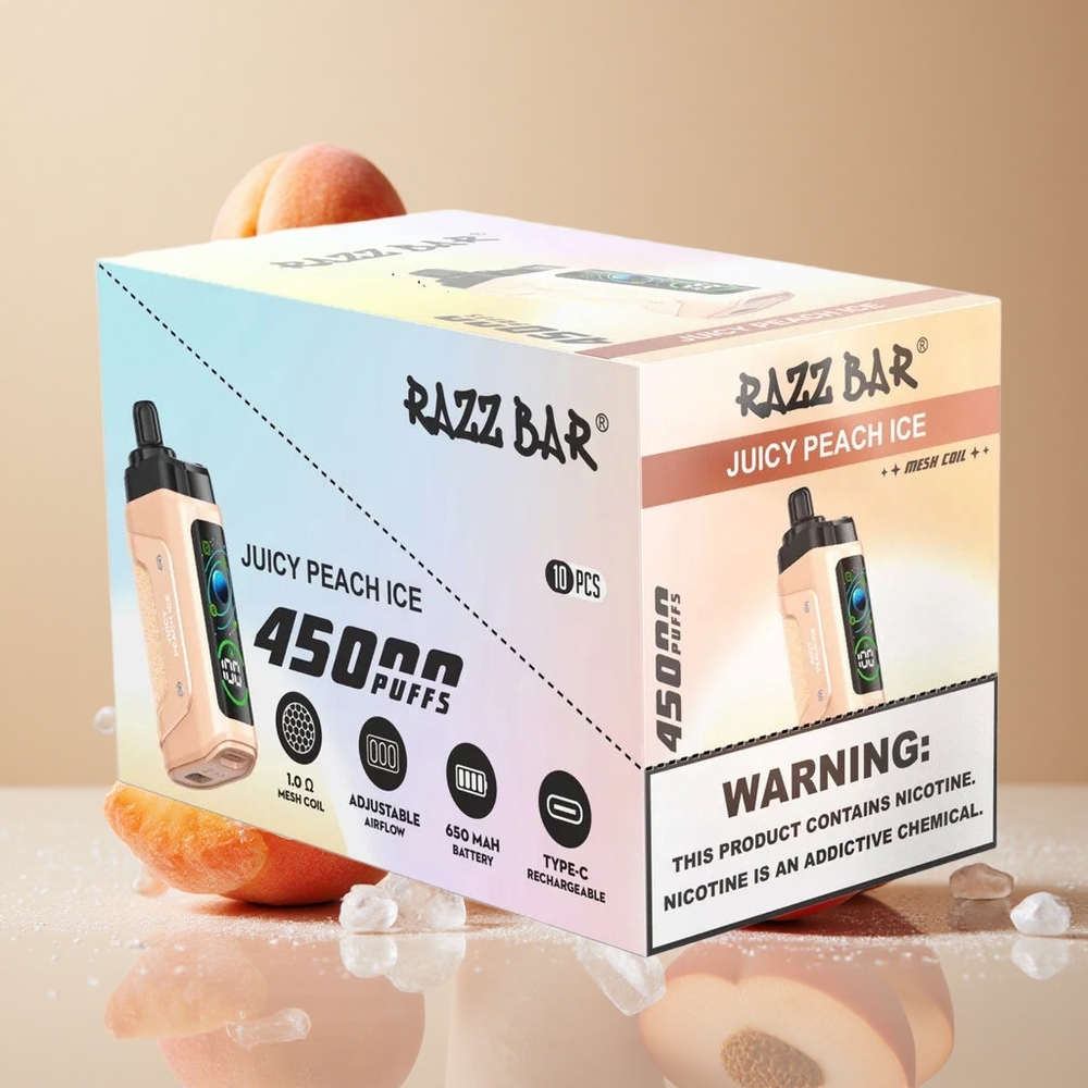 Razz Bar 45000 Puffs Disposable Vape Juicy Peach Ice Adjustable Airflow wholesale Australia