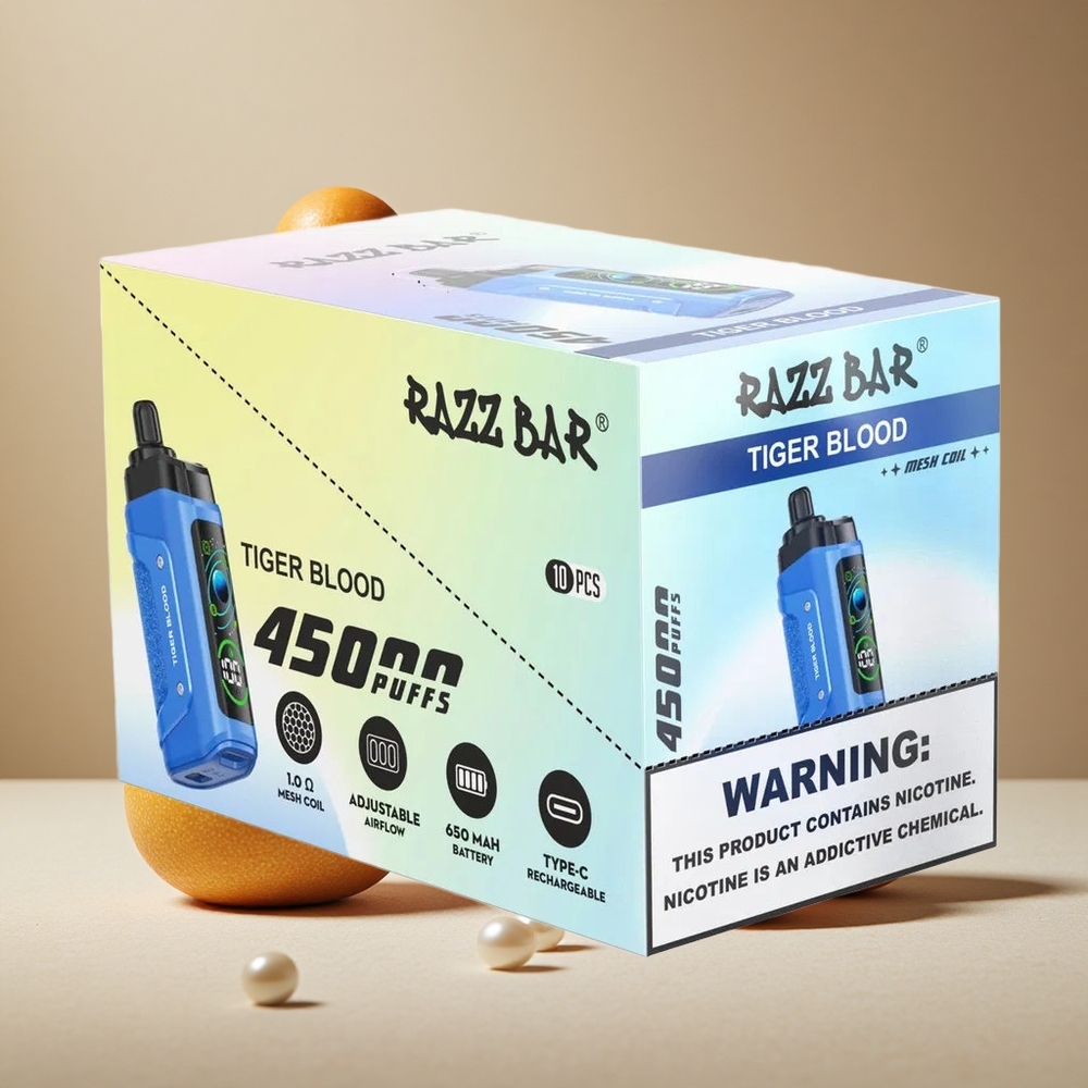 Razz Bar 45000 Puffs Disposable Vape Tiger Blood Adjustable Airflow wholesale Australia