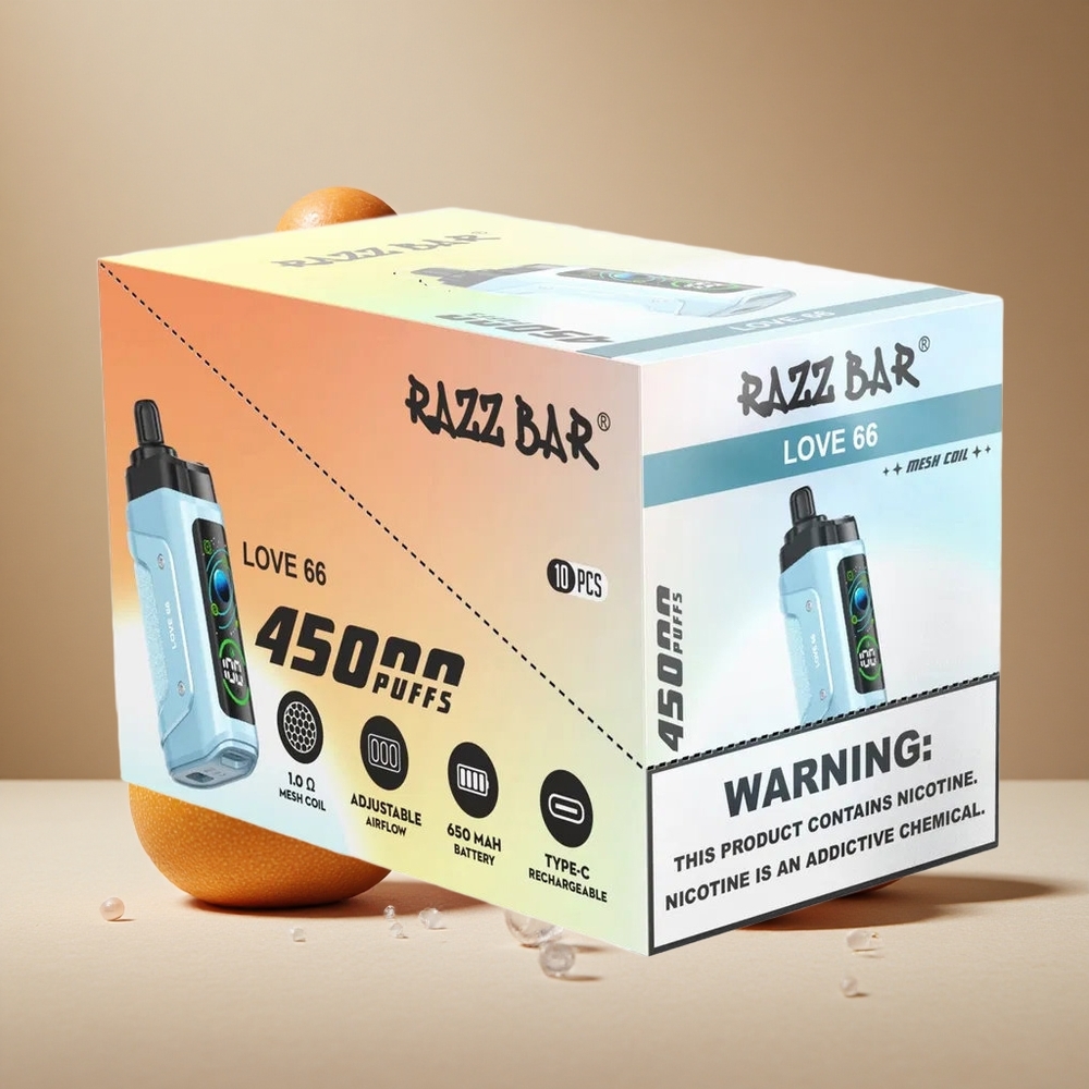 Razz Bar 45000 Puffs Love 66 Adjustable Airflow Disposable Vape wholesale Australia