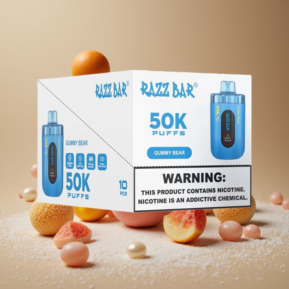 Razz Bar 50K Puffs Disposable Vape Gummy Bear Type-C Rechargeable wholesale Australia