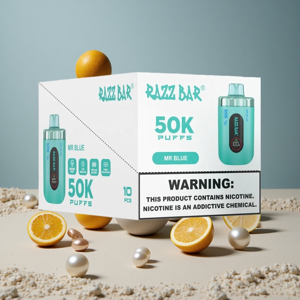 Razz Bar 50K Puffs Disposable Vape Mr Blue Type-C Rechargeable wholesale Australia