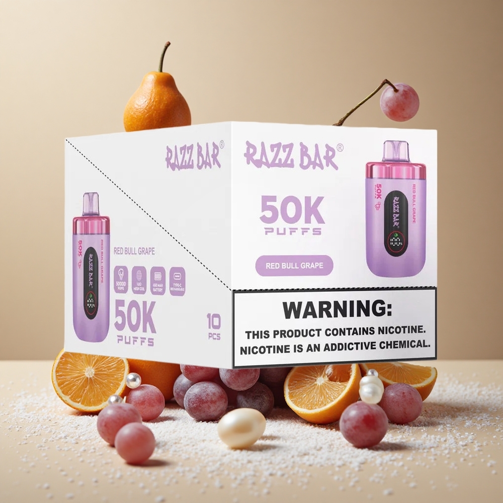 Razz Bar 50K Puffs Disposable Vape Red Bull Grape Type-C Rechargeable wholesale Australia