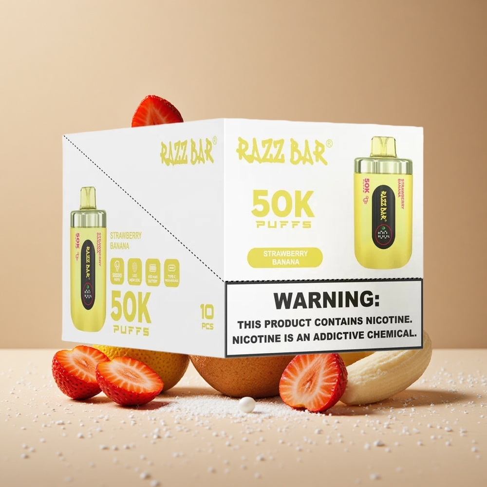 Razz Bar 50K Puffs Disposable Vape Strawberry Banana Type-C Rechargeable wholesale Australia