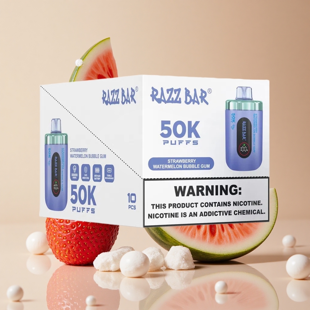 Razz Bar 50K Puffs Disposable Vape Strawberry Watermelon Bubble Gum Type-C Rechargeable wholesale Australia