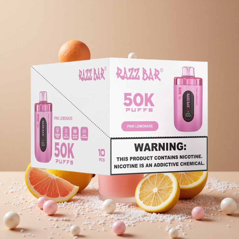 Razz Bar 50K Puffs Pink Lemonade Disposable Vape Type-C Rechargeable wholesale Australia