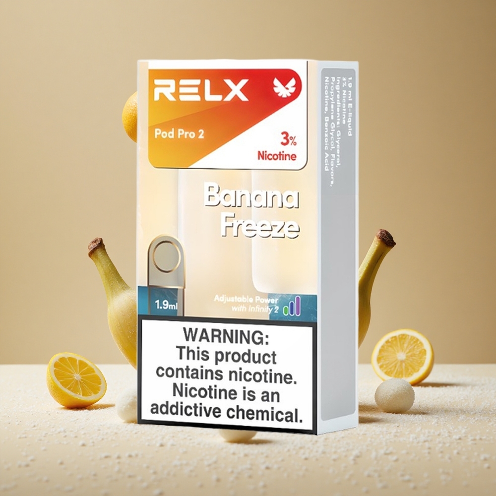 RELX Pod Pro 2 600 Puffs Banana Freeze Vape Device wholesale Australia