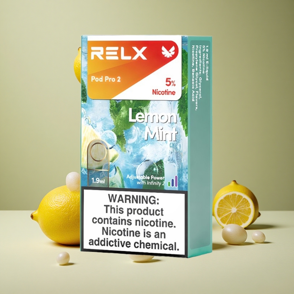 RELX Pod Pro 2 600 Puffs Lemon Mint 1.9ml Nicotine 5% Wholesale Australia