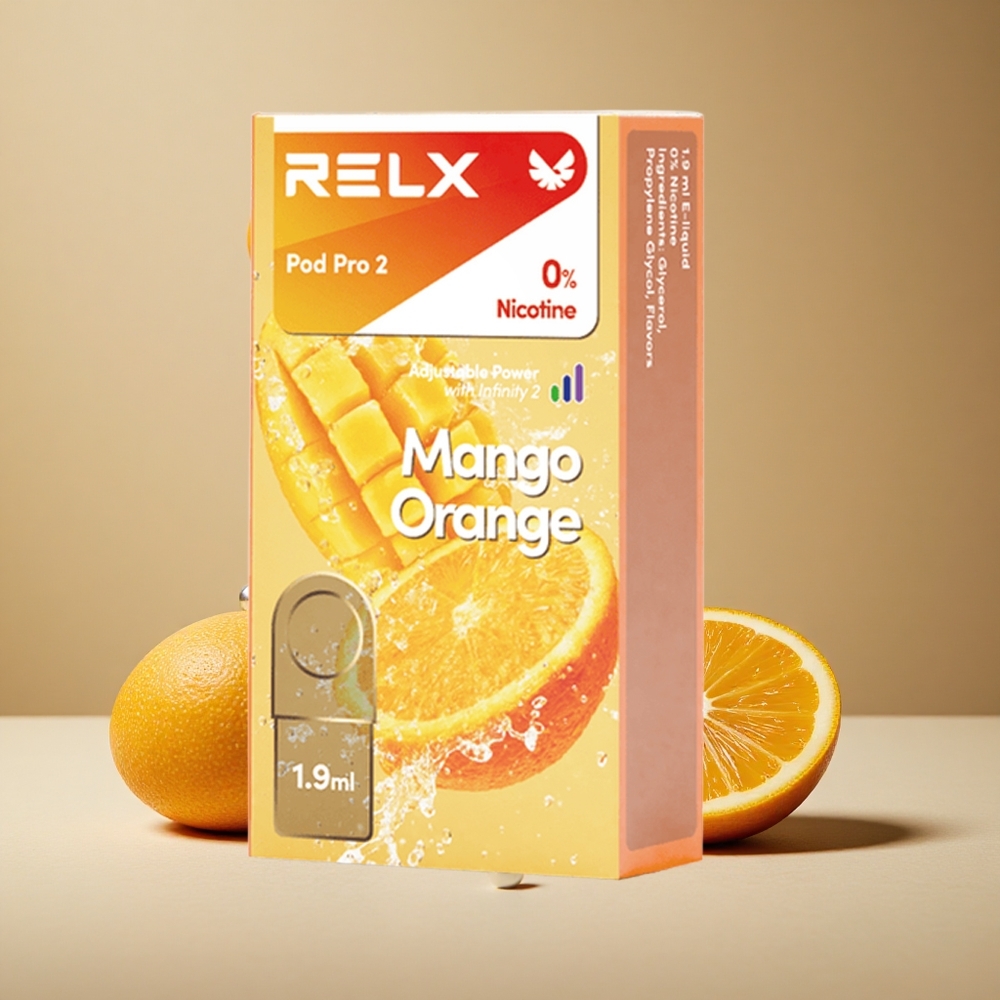 RELX Pod Pro 2 600 Puffs Mango Orange Zero Nicotine Vape Device wholesale Australia