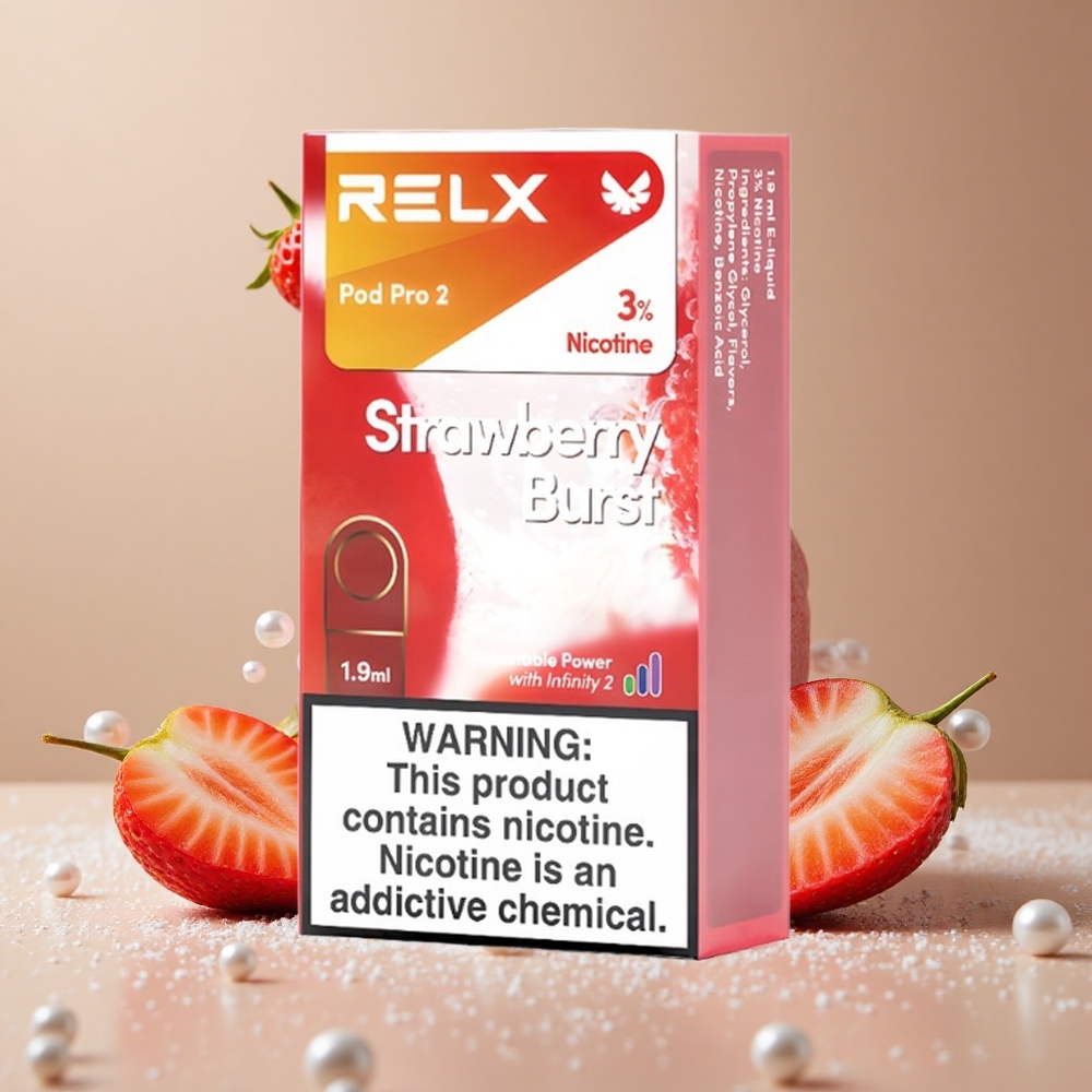RELX Pod Pro 2 600 Puffs Strawberry Burst Vape Device 3% Nicotine wholesale Australia
